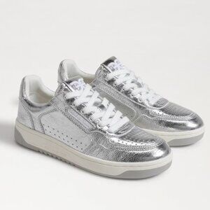 SAM EDELMAN Harper Sneaker in Soft Silver Metallic
